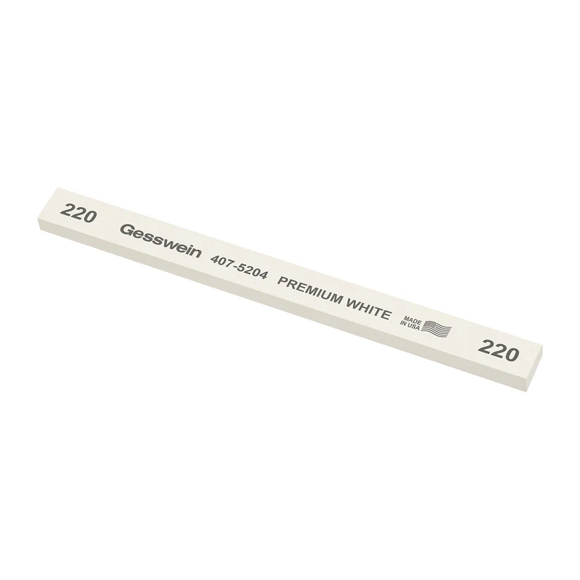 Gesswein® Premium White Stones - 1/2" x 1/4" x 6", 220 Grit  (Pkg. of 12)