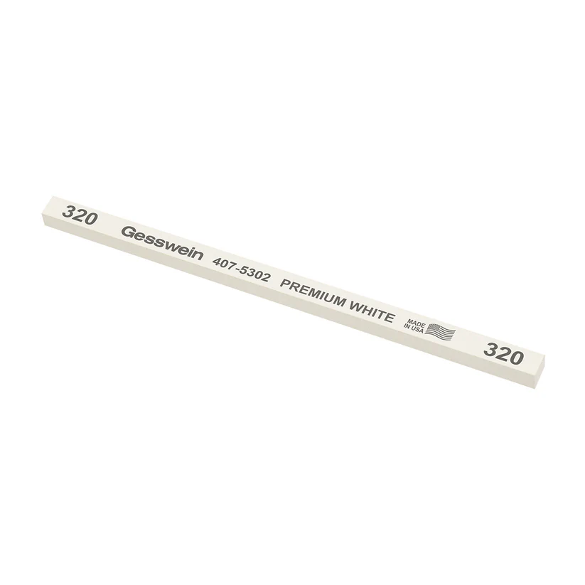 Gesswein® Premium White Stones - 1/4" x 1/4" x 6", 320 Grit  (Pkg. of 12)