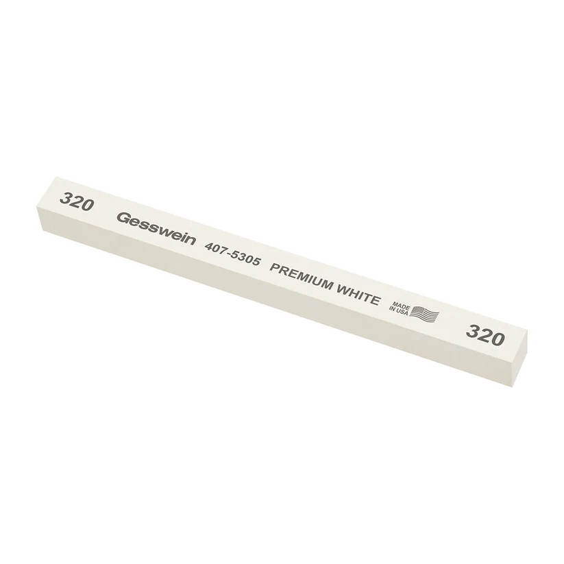 Gesswein® Premium White Stones - 1/2" x 1/2" x 6", 320 Grit  (Pkg. of 6)