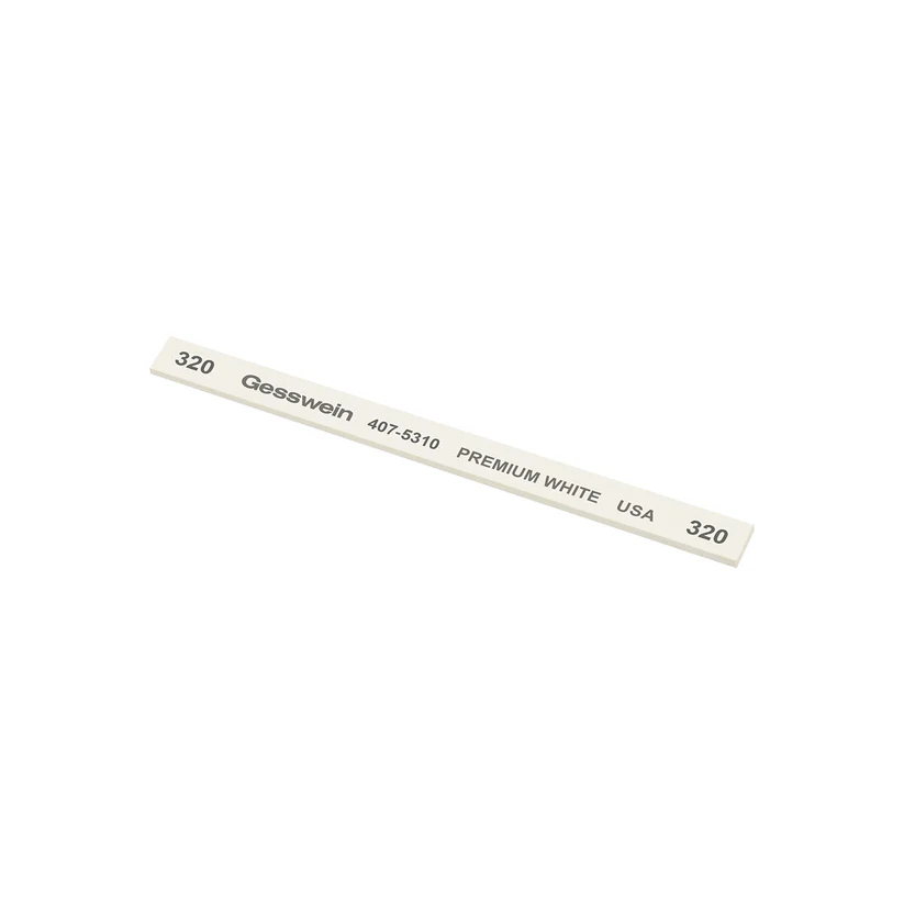 Gesswein® Premium White Stones - 1/4" x 1/16" x 4", 320 Grit  (Pkg. of 12)
