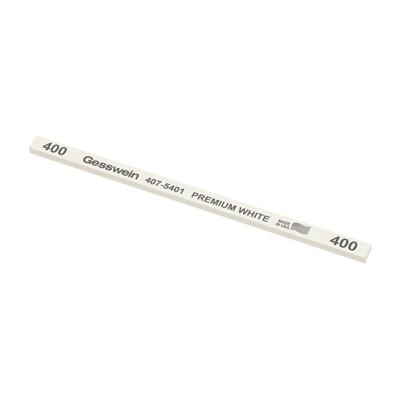 Gesswein® Premium White Stones - 1/4" x 1/8" x 6", 400 Grit  (Pkg. of 12)
