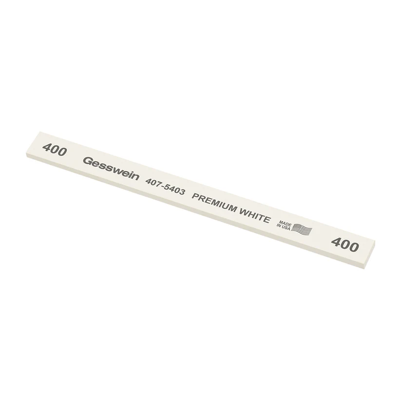 Gesswein® Premium White Stones - 1/2" x 1/8" x 6", 400 Grit  (Pkg. of 12)