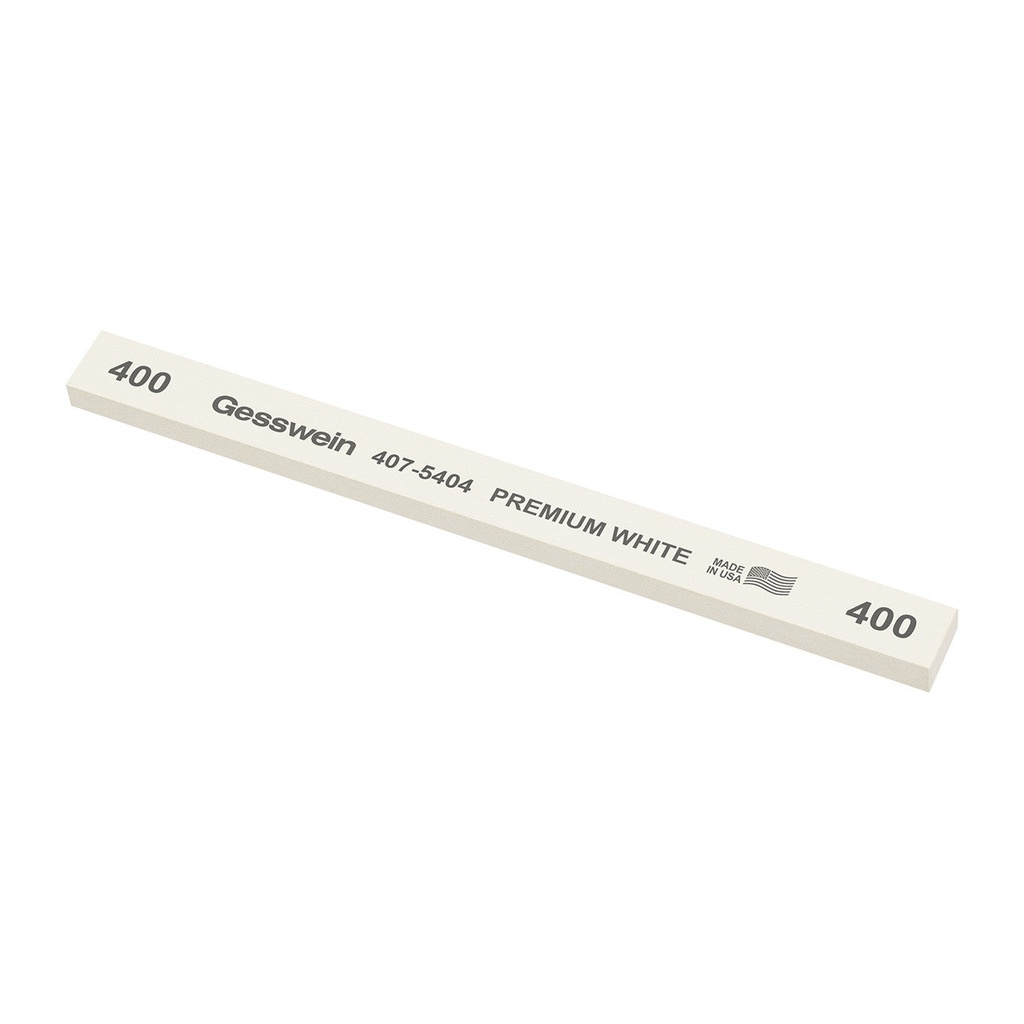 Gesswein® Premium White Stones - 1/2" x 1/4" x 6", 400 Grit  (Pkg. of 12)