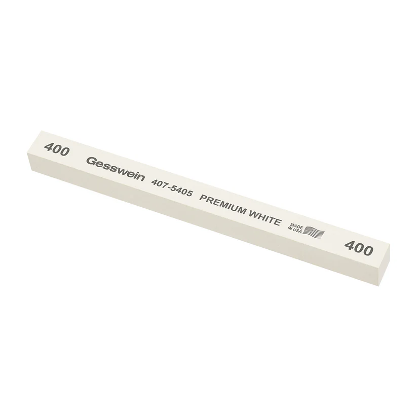 Gesswein® Premium White Stones - 1/2" x 1/2" x 6", 400 Grit  (Pkg. of 6)