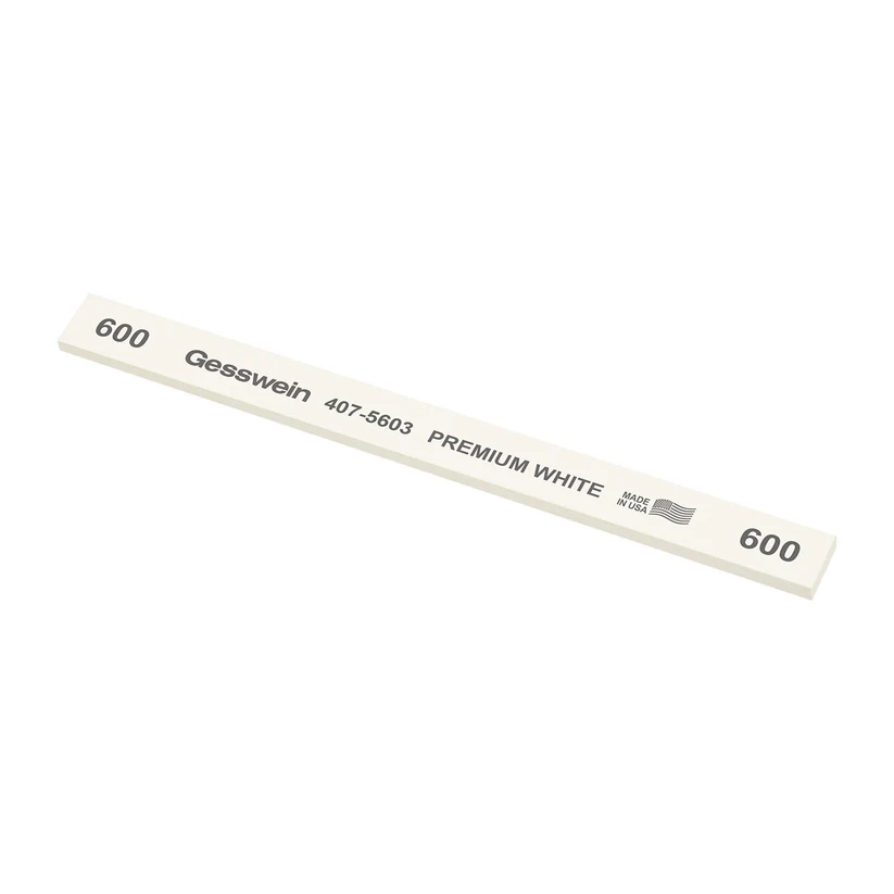 Gesswein® Premium White Stones - 1/2" x 1/8" x 6", 600 Grit  (Pkg. of 12)