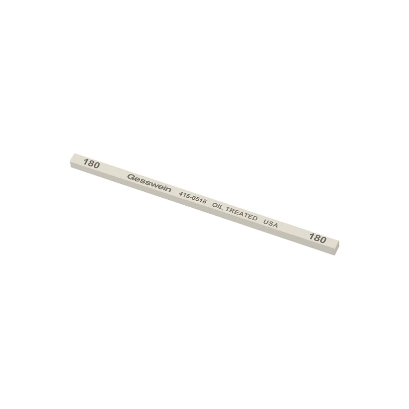 [415-0518] Gesswein® Oil-Treated Stones - 5/32" x 5/32" x 4", 180 Grit  (Pkg. of 12)