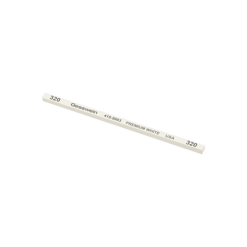 Gesswein® Premium White Stones - 5/32" x 5/32" x 4", 320 Grit  (Pkg. of 12)