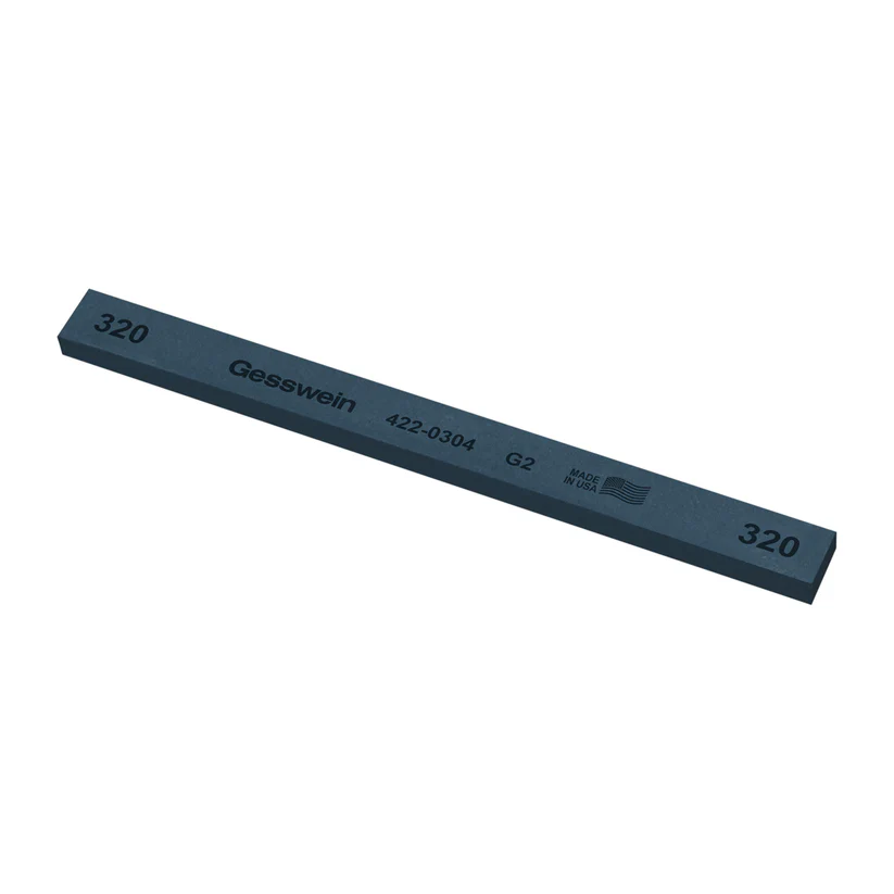 [422-0304] Gesswein® G2 Stones - 1/2" x 1/4" x 6", 320 Grit  (Pkg. of 12)