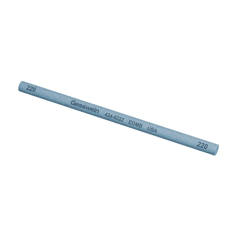 [424-0222] Gesswein® EDM Blue Stones - 1/4" x 6" Round, 220 Grit  (Pkg. of 6)