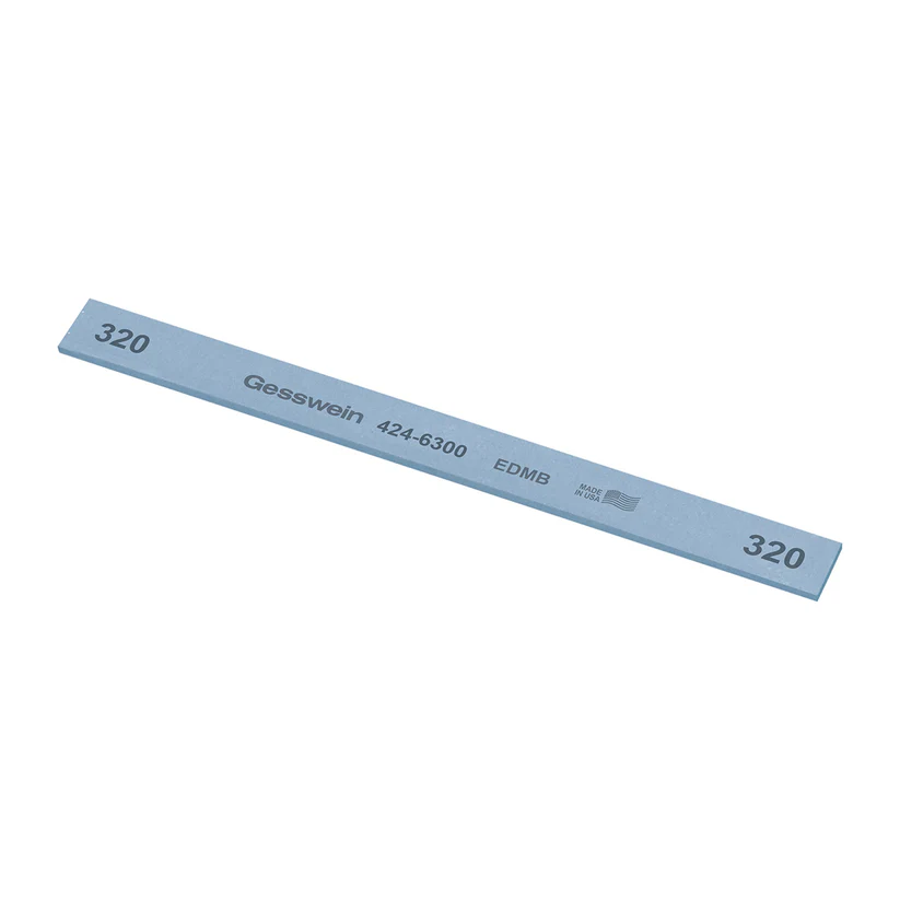 [424-6300] Gesswein® EDM Blue Stones - 1/2" x 1/16" x 6", 320 Grit  (Pkg. of 12)