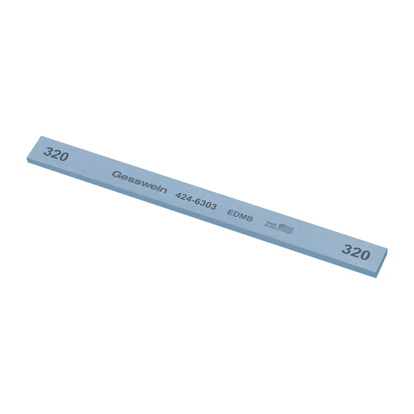 [424-6303] Gesswein® EDM Blue Stones - 1/2" x 1/8" x 6", 320 Grit  (Pkg. of 12)