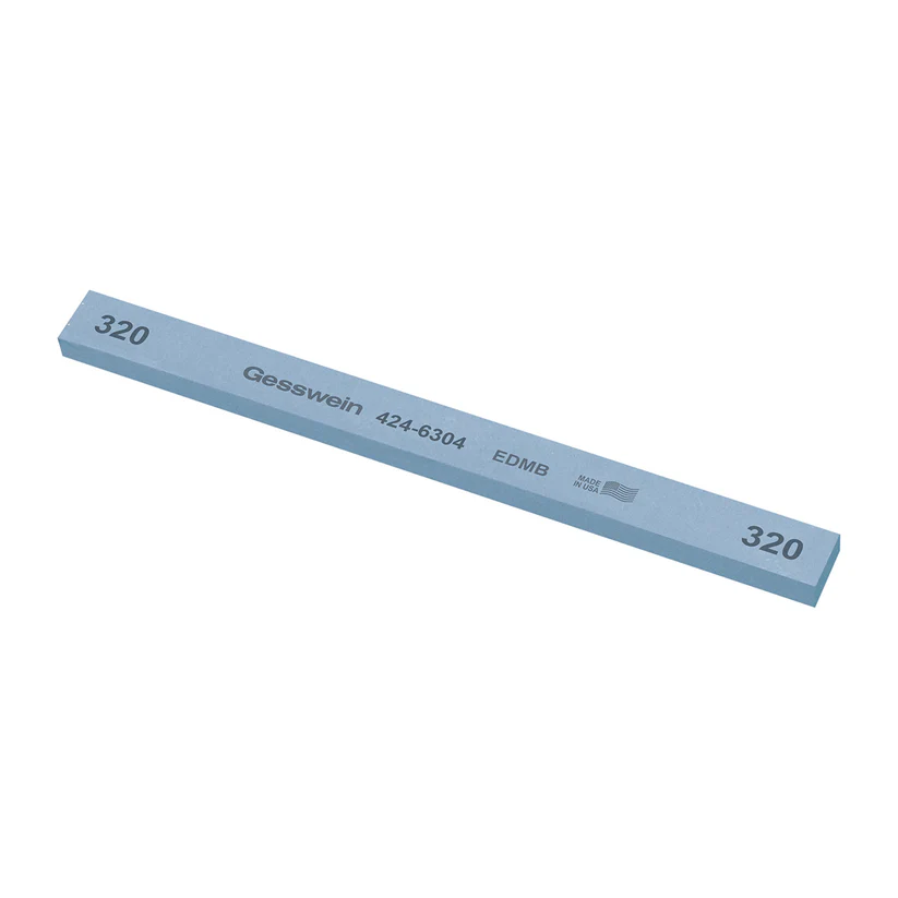 [424-6304] Gesswein® EDM Blue Stones - 1/2" x 1/4" x 6", 320 Grit  (Pkg. of 12)