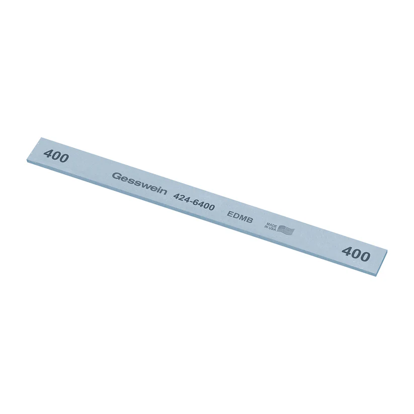 [424-6400] Gesswein® EDM Blue Stones - 1/2" x 1/16" x 6", 400 Grit  (Pkg. of 12)