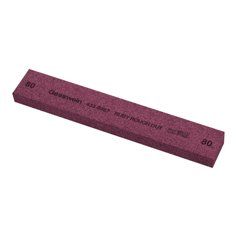 Gesswein® Ruby Rough Out Stone - 1" x 1/2" x 6", 60 Grit  (Pkg. of 6)