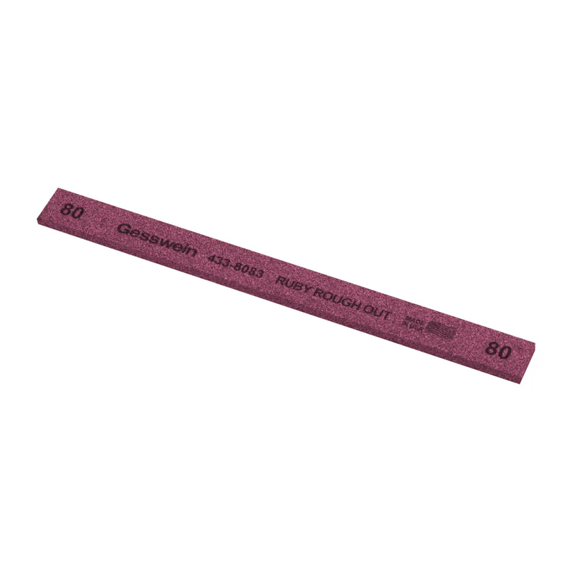 Gesswein® Ruby Rough Out Stone - 1/2" x 1/8" x 6", 80 Grit  (Pkg. of 12)