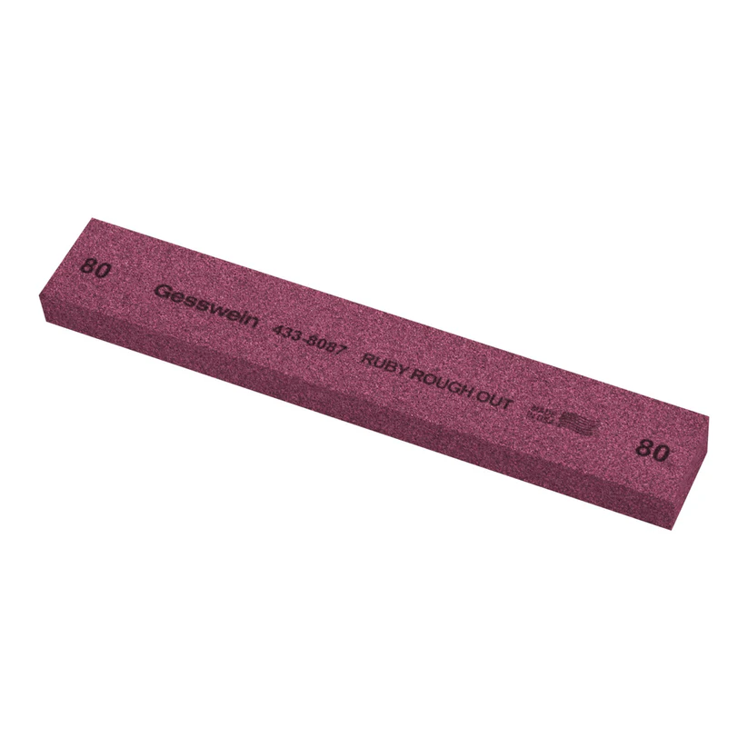 Gesswein® Ruby Rough Out Stone - 1" x 1/2" x 6", 80 Grit  (Pkg. of 6)