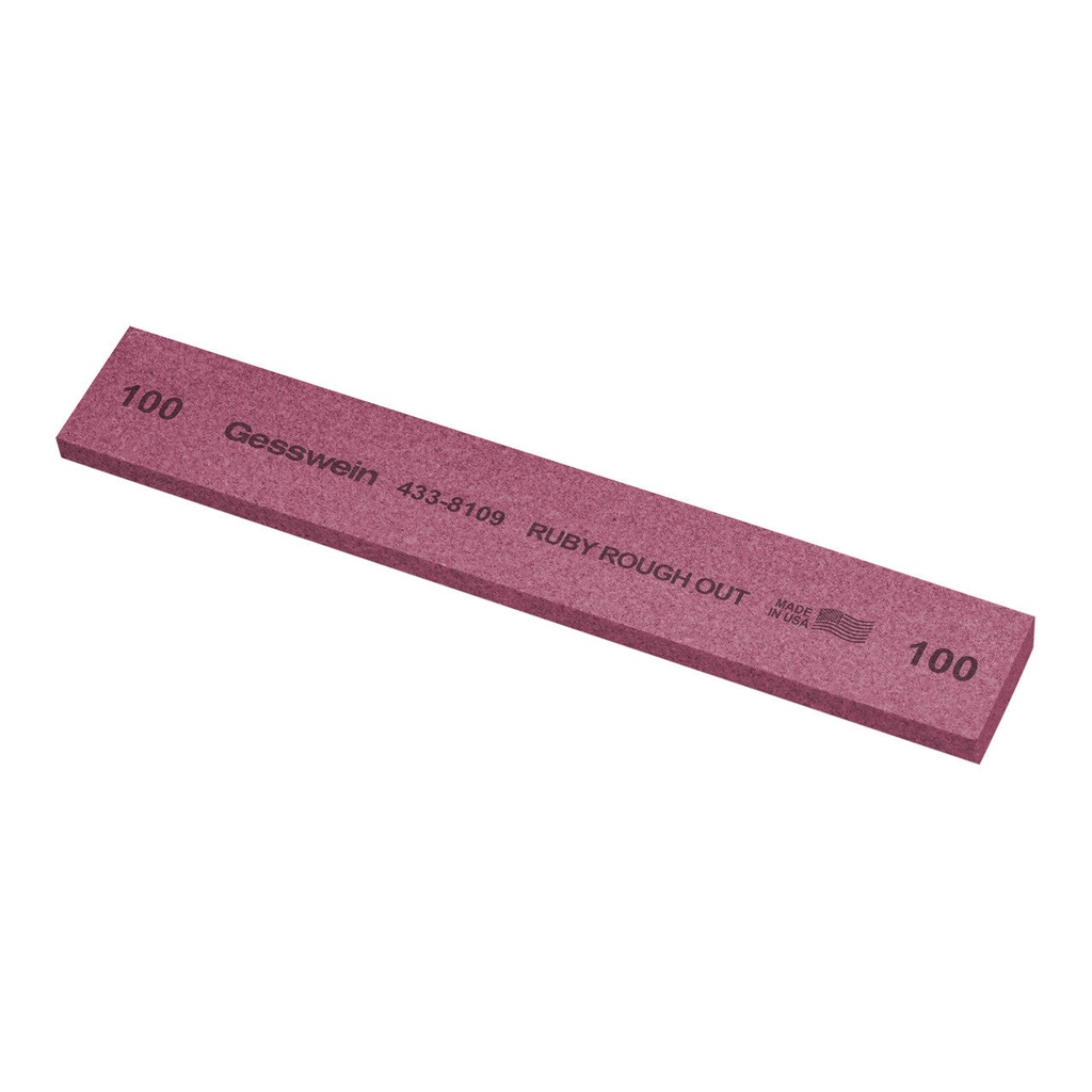 [433-8109] Gesswein® Ruby Rough Out Stones - 1" x 1/4" x 6", 100 Grit  (Pkg. of 6)