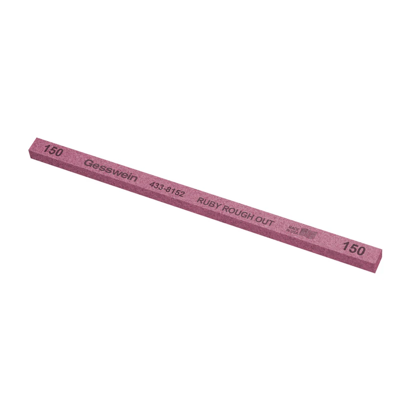 Gesswein® Ruby Rough Out Stones - 1/4" X 1/4" X 6", 150 Grit  (Pkg. of 12)