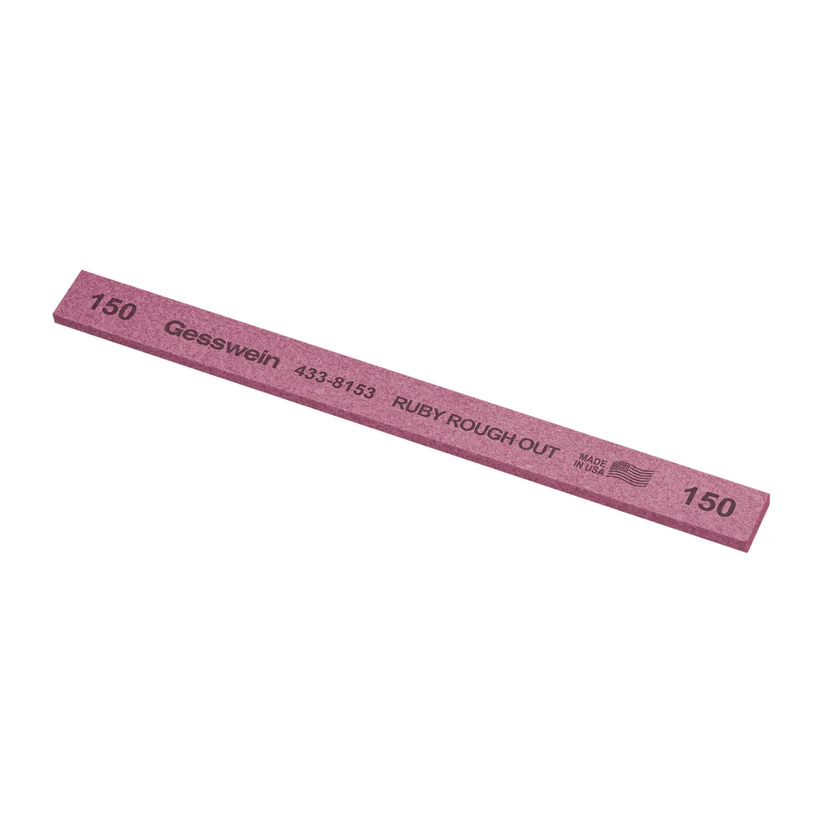 [433-8153] Gesswein® Ruby Rough Out Stones - 1/2" x 1/8" x 6", 150 Grit  (Pkg. of 12)