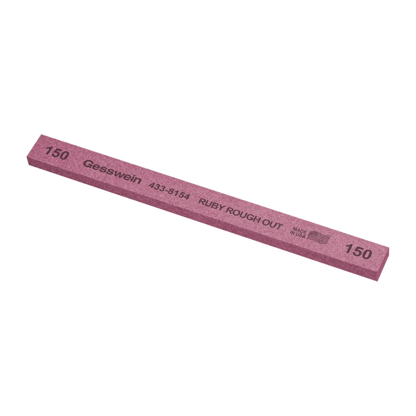 [433-8154] Gesswein® Ruby Rough Out Stones - 1/2" x 1/4" x 6", 150 Grit  (Pkg. of 12)