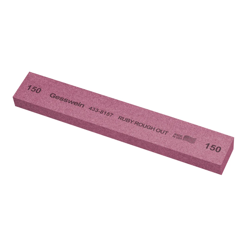 [433-8157] Gesswein® Ruby Rough Out Stones - 1" x 1/2" x 6", 150 Grit  (Pkg. of 6)
