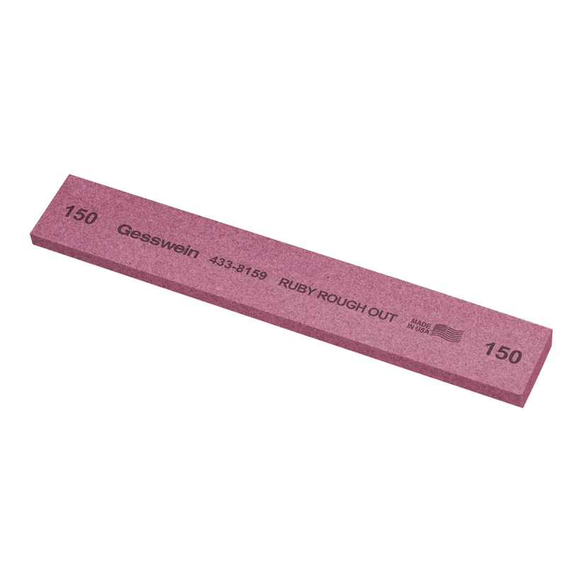 [433-8159] Gesswein® Ruby Rough Out Stones - 1" x 1/4" x 6", 150 Grit  (Pkg. of 6)