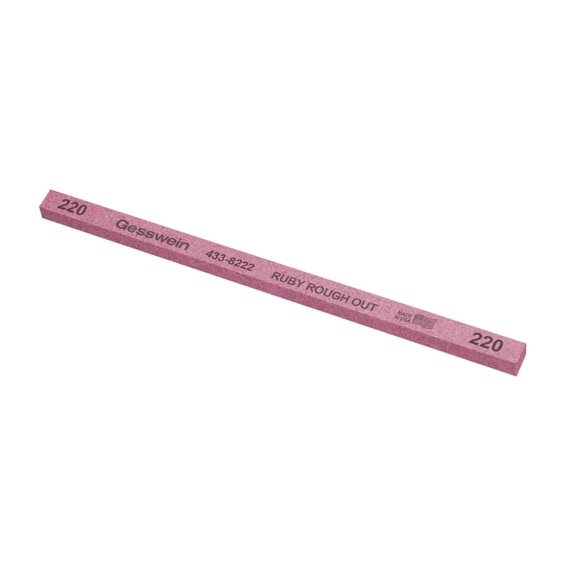 Gesswein® Ruby Rough Out Stones - 1/4" x 1/4" x 6", 220 Grit  (Pkg. of 12)