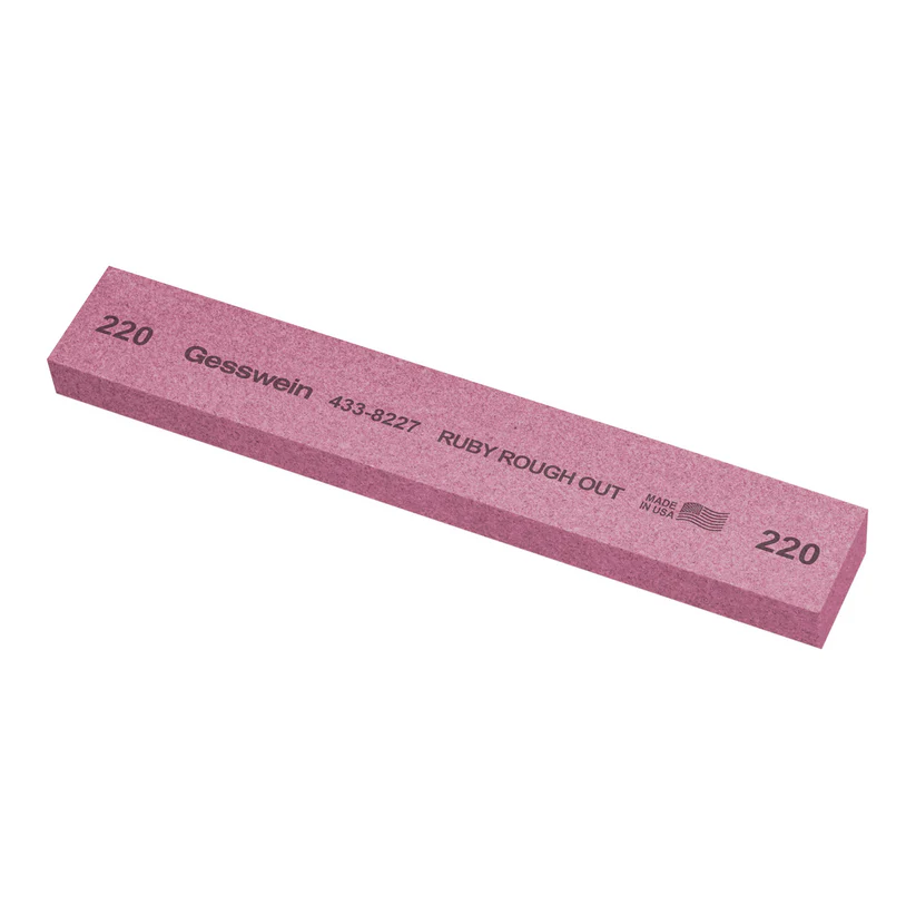 [433-8227] Gesswein® Ruby Rough Out Stones - 1" x 1/2" x 6", 220 Grit  (Pkg. of 6)
