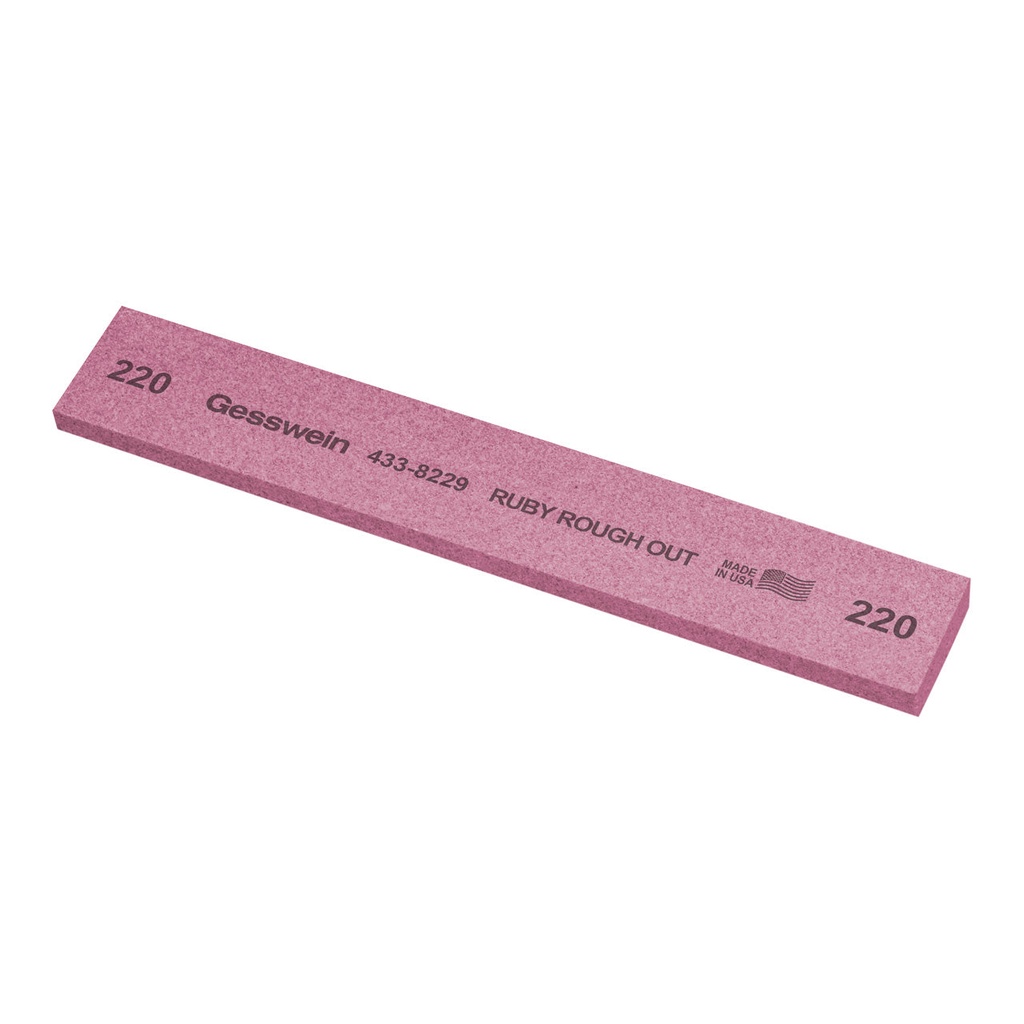[433-8229] Gesswein® Ruby Rough Out Stones - 1" x 1/4" x 6", 220 Grit  (Pkg. of 6)