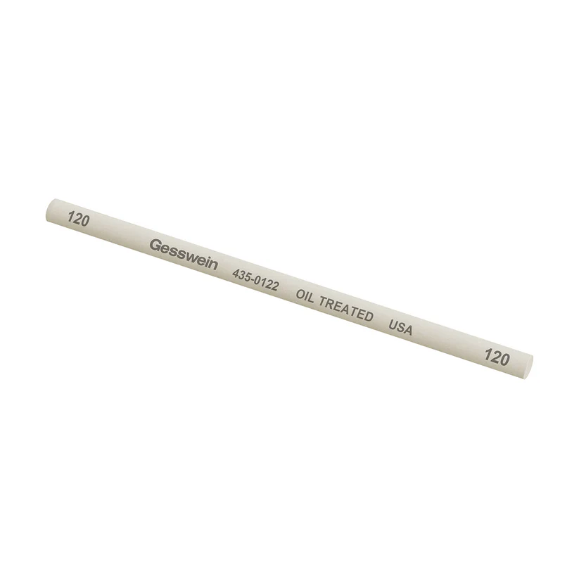 [435-0122] Gesswein® Oil-Treated Stones - 1/4" x 6" Round, 120 Grit  (Pkg. of 6)