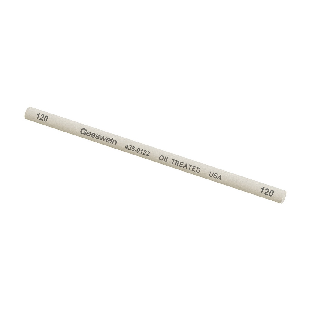 [435-0122] Gesswein® Oil-Treated Stones - 1/4" x 6" Round, 120 Grit  (Pkg. of 6)