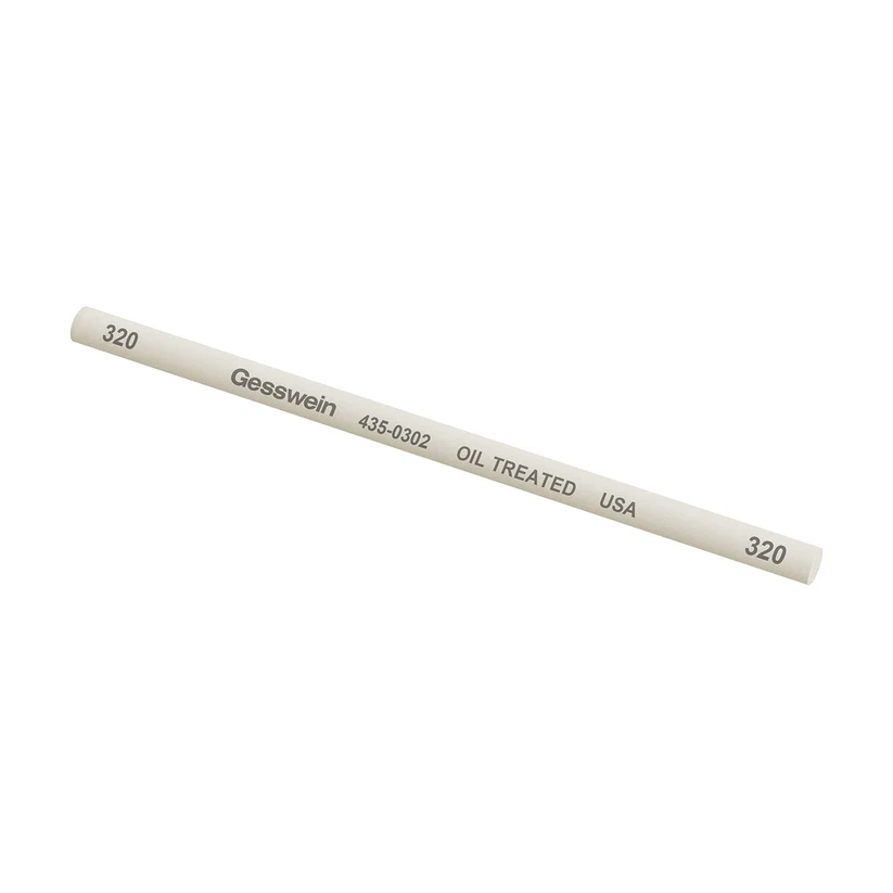 [435-0302] Gesswein® Oil-Treated Stones - 1/4" x 6" Round, 320 Grit  (Pkg. of 6)