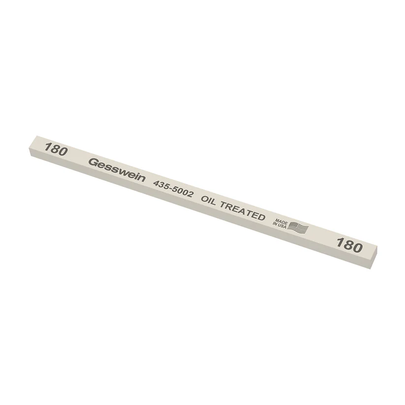[435-5002] Gesswein® Oil-Treated Stones - 1/4" x 1/4" x 6", 180 Grit  (Pkg. of 12)