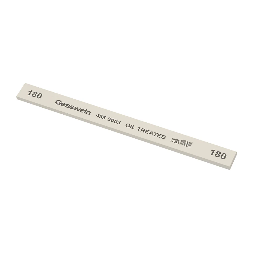 [435-5003] Gesswein® Oil-Treated Stones - 1/2" x 1/8" x 6", 180 Grit  (Pkg. of 12)