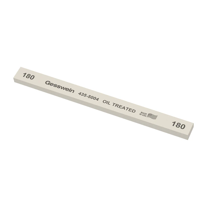 [435-5004] Gesswein® Oil-Treated Stones - 1/2" x 1/4" x 6", 180 Grit  (Pkg. of 12)