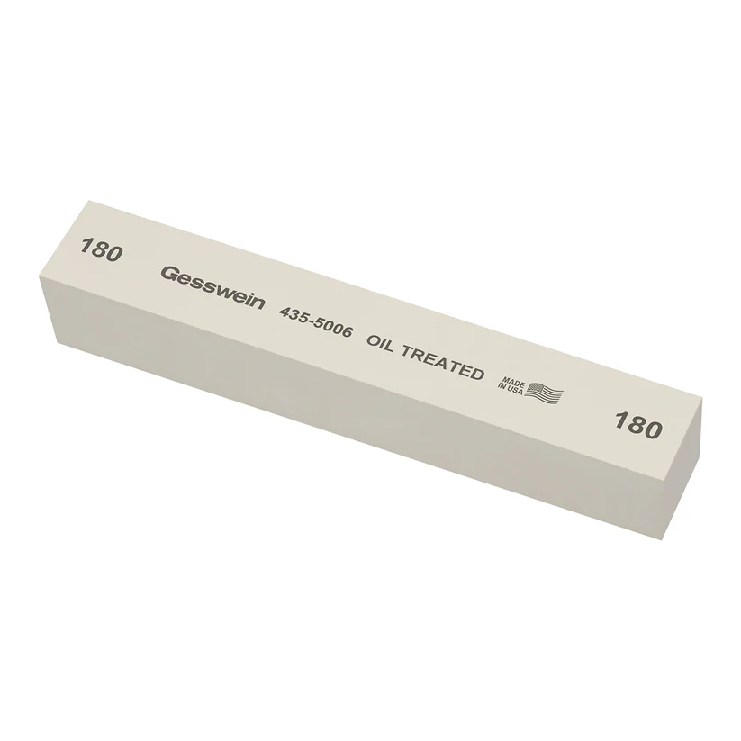 [435-5006] Gesswein® Oil-Treated Stones - 1" x 1" x 6", 180 Grit  (Pkg. of 6)