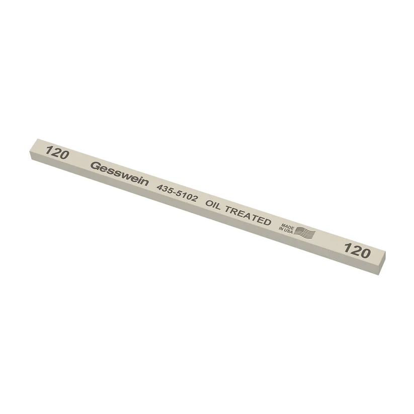[435-5102] Gesswein® Oil-Treated Stones - 1/4" x 1/4" x 6", 120 Grit  (Pkg. of 12)