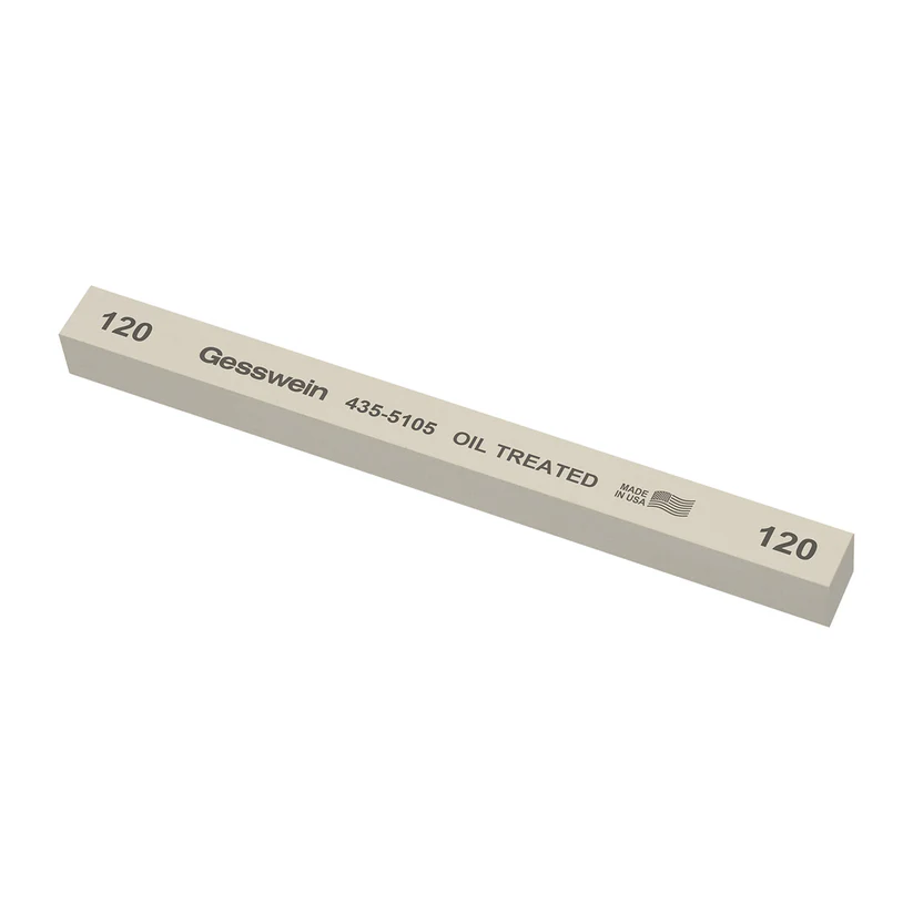 [435-5105] Gesswein® Oil-Treated Stones - 1/2" x 1/2" x 6", 120 Grit  (Pkg. of 6)