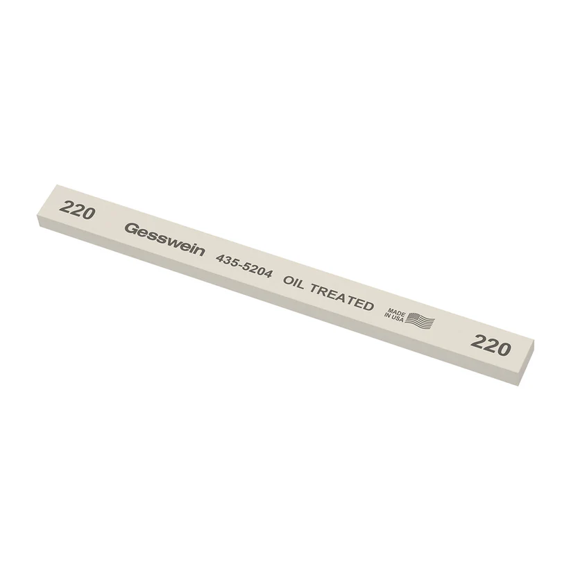 [435-5204] Gesswein® Oil-Treated Stones - 1/2" x 1/4" x 6", 220 Grit  (Pkg. of 12)