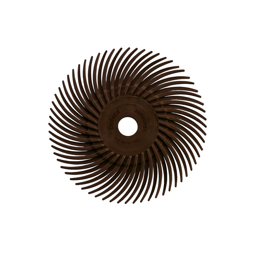 [145-5221] Dedeco® SUNBURST® Radial Discs - 3" (3/8" Center Hole) - 36 grit (Pkg. of 12)