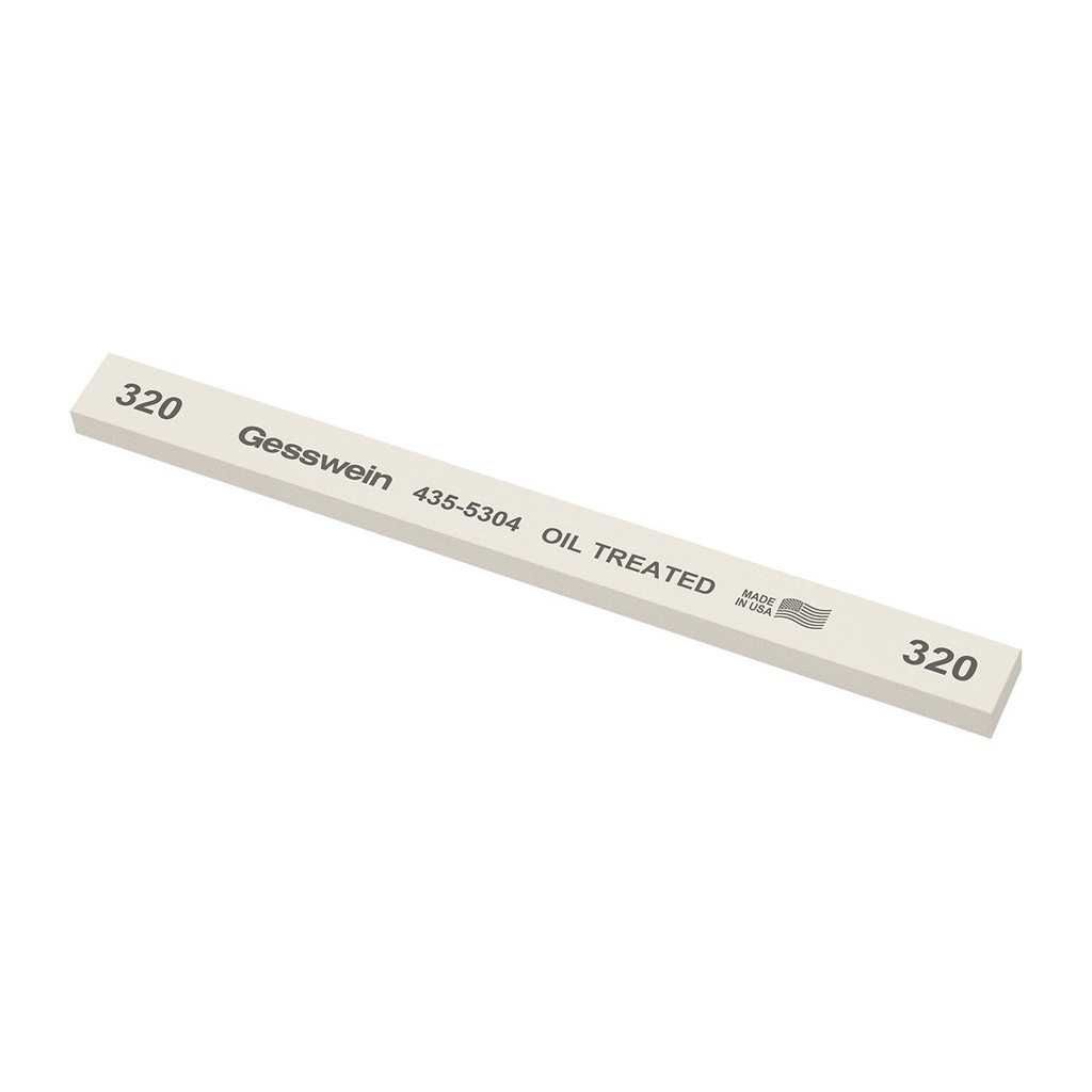 [435-5304] Gesswein® Oil-Treated Stones - 1/2" x 1/4" x 6", 320 Grit  (Pkg. of 12)