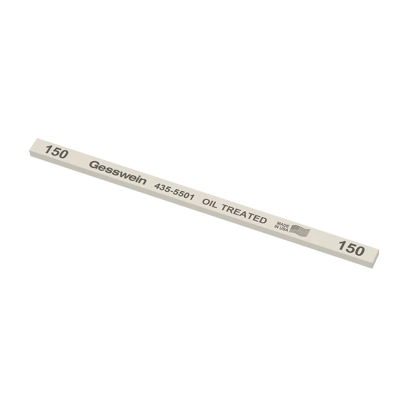 [435-5501] Gesswein® Oil-Treated Stones - 1/4" x 1/8" x 6", 150 Grit  (Pkg. of 12)