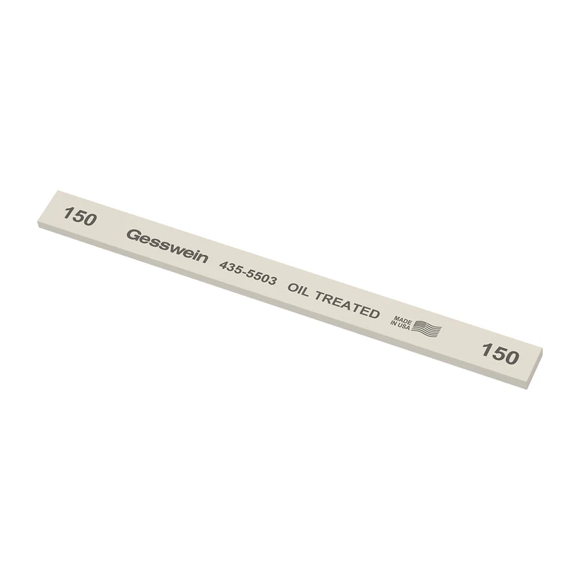 [435-5503] Gesswein® Oil-Treated Stones - 1/2" x 1/8" x 6", 150 Grit  (Pkg. of 12)
