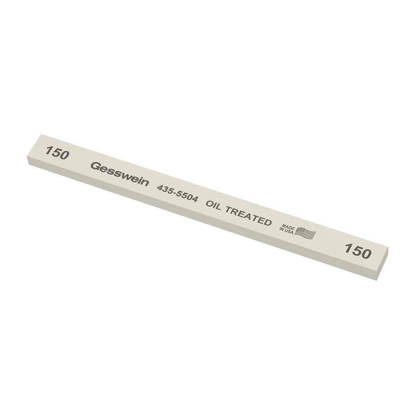 [435-5504] Gesswein® Oil-Treated Stones - 1/2" x 1/4" x 6", 150 Grit  (Pkg. of 12)