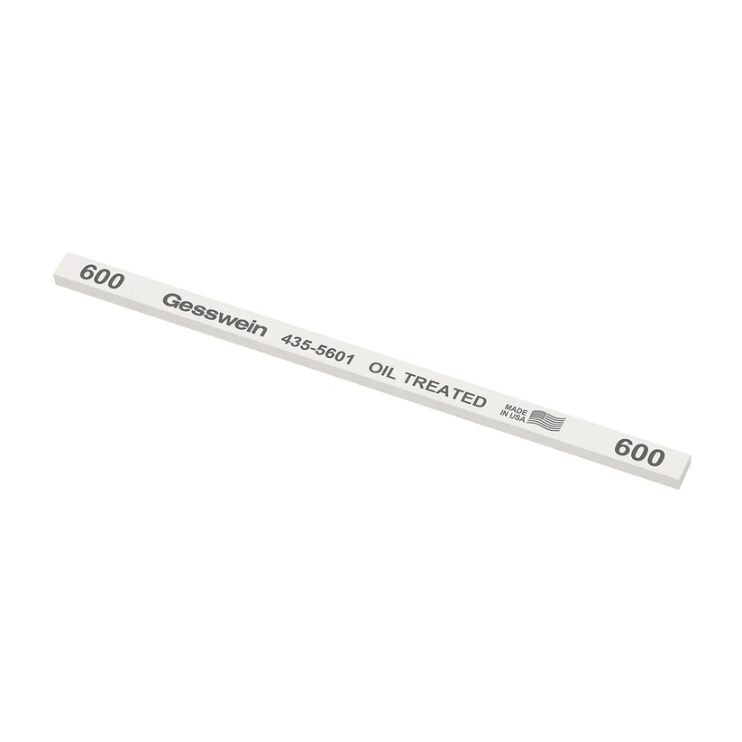 [435-5601] Gesswein® Oil-Treated Stones - 1/4" x 1/8" x 6", 600 Grit  (Pkg. of 12)