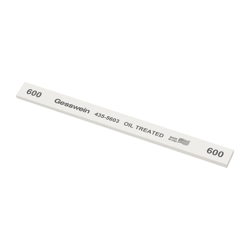 [435-5603] Gesswein® Oil-Treated Stones - 1/2" x 1/8" x 6", 600 Grit  (Pkg. of 12)