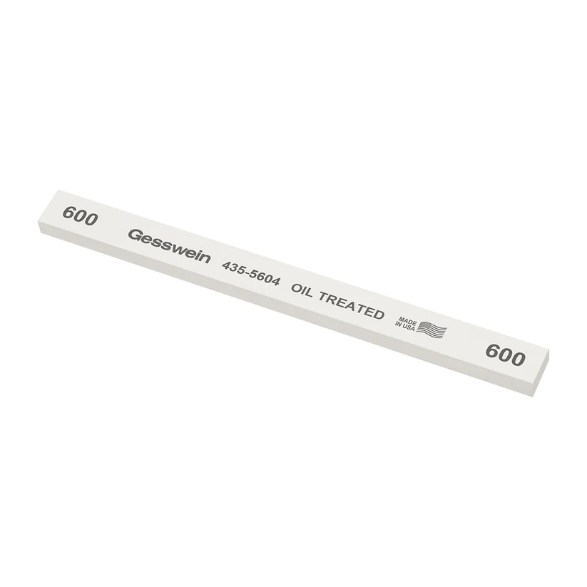 [435-5604] Gesswein® Oil-Treated Stones - 1/2" x 1/4" x 6", 600 Grit  (Pkg. of 12)
