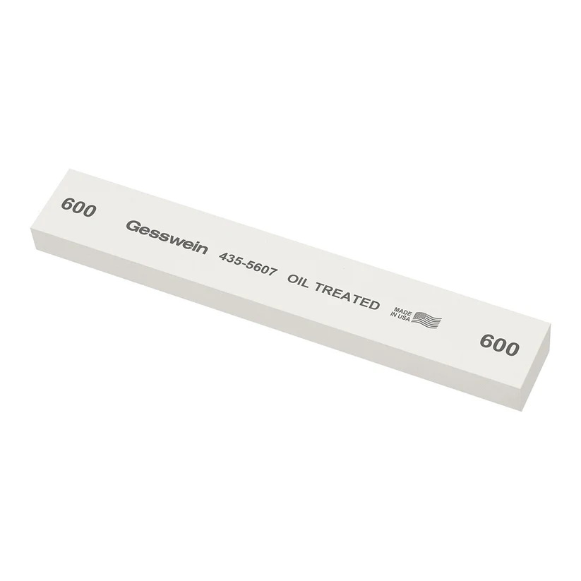[435-5607] Gesswein® Oil-Treated Stones - 1" x 1/2" x 6", 600 Grit  (Pkg. of 6)
