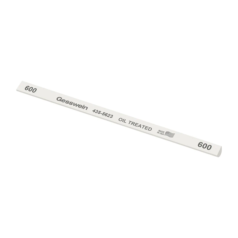 [435-5623] Gesswein® Oil-Treated Stones - 1/4" x 6" Hybrid, 600 Grit  (Pkg. of 12)