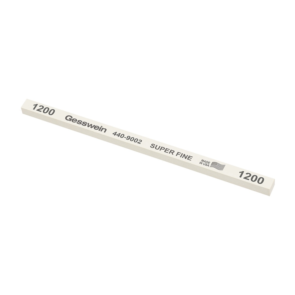 [440-9002] Gesswein® Super Fine Stones - 1/4" x 1/4" x 6", 1200 Grit  (Pkg. of 12)